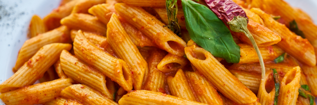 healthy meal prepped penne pasta