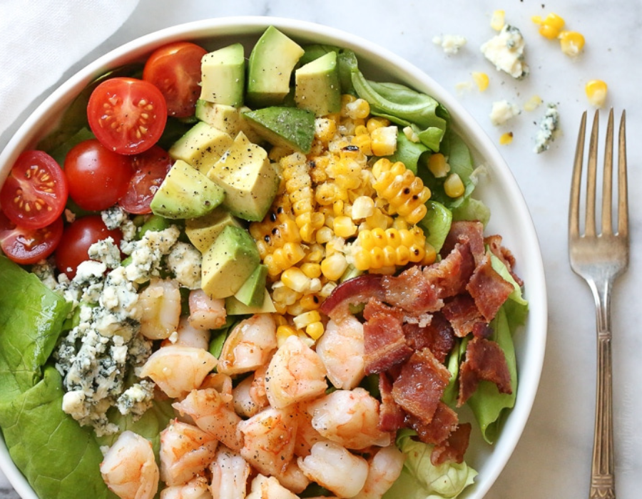chopped shrimp salad recipe with bacon and blue cheese recipe