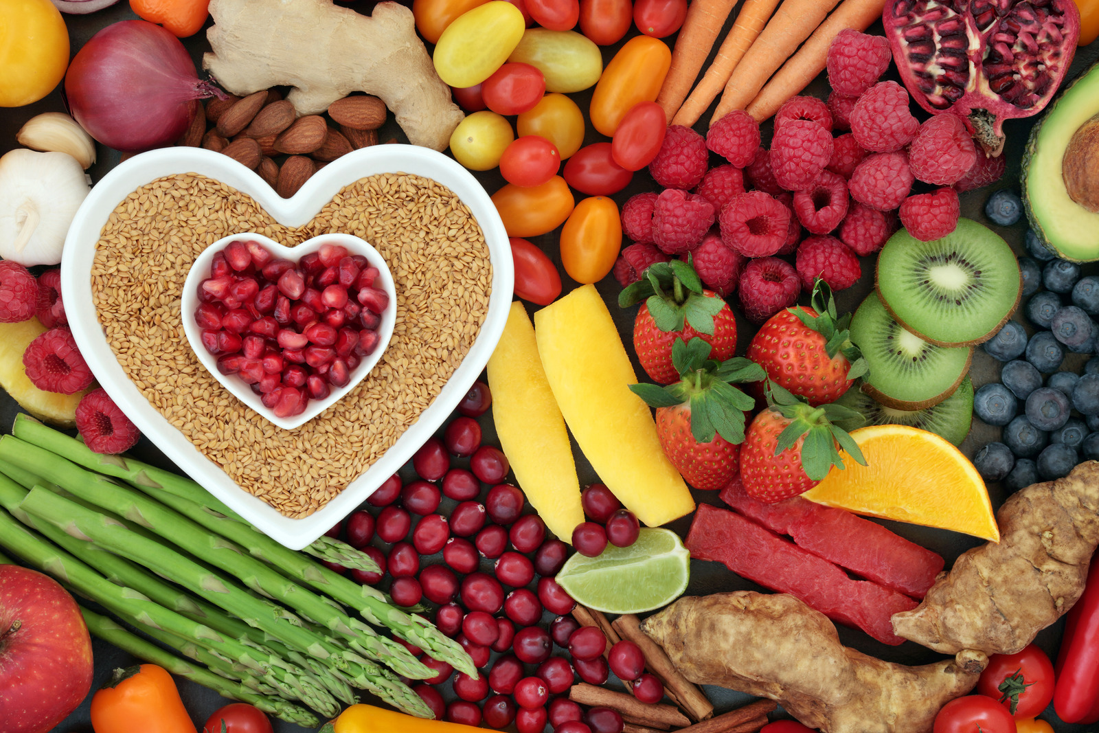 heart health foods in heart shaped dish heart health foods in heart shaped dish