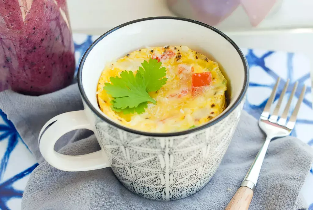 an egg omelete in a cup