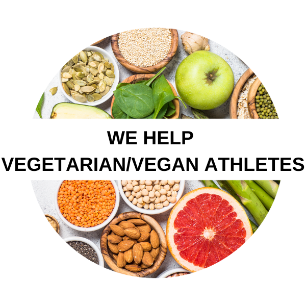 nutrition for vegan & vegetarian athletes banner with foods in background