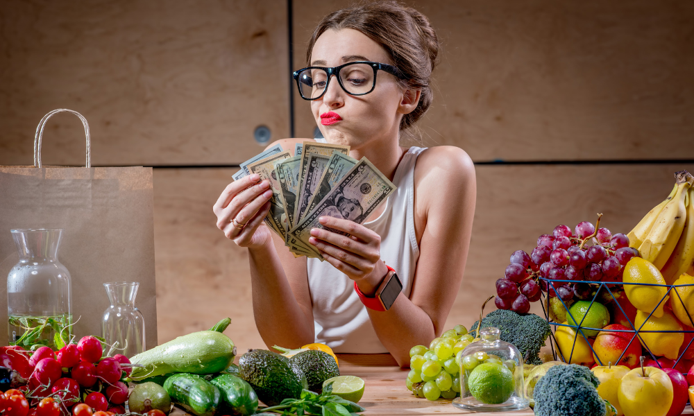 woman saving money by meal planning 