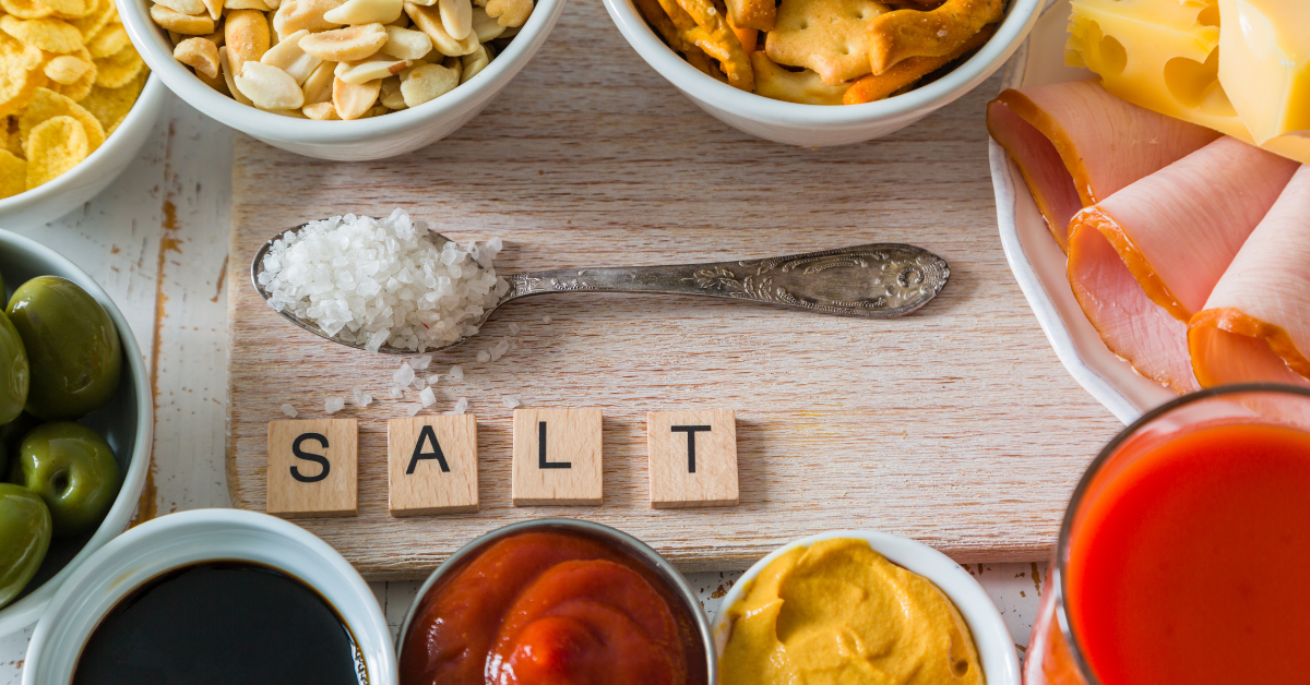 foods with various amounts of salt in each