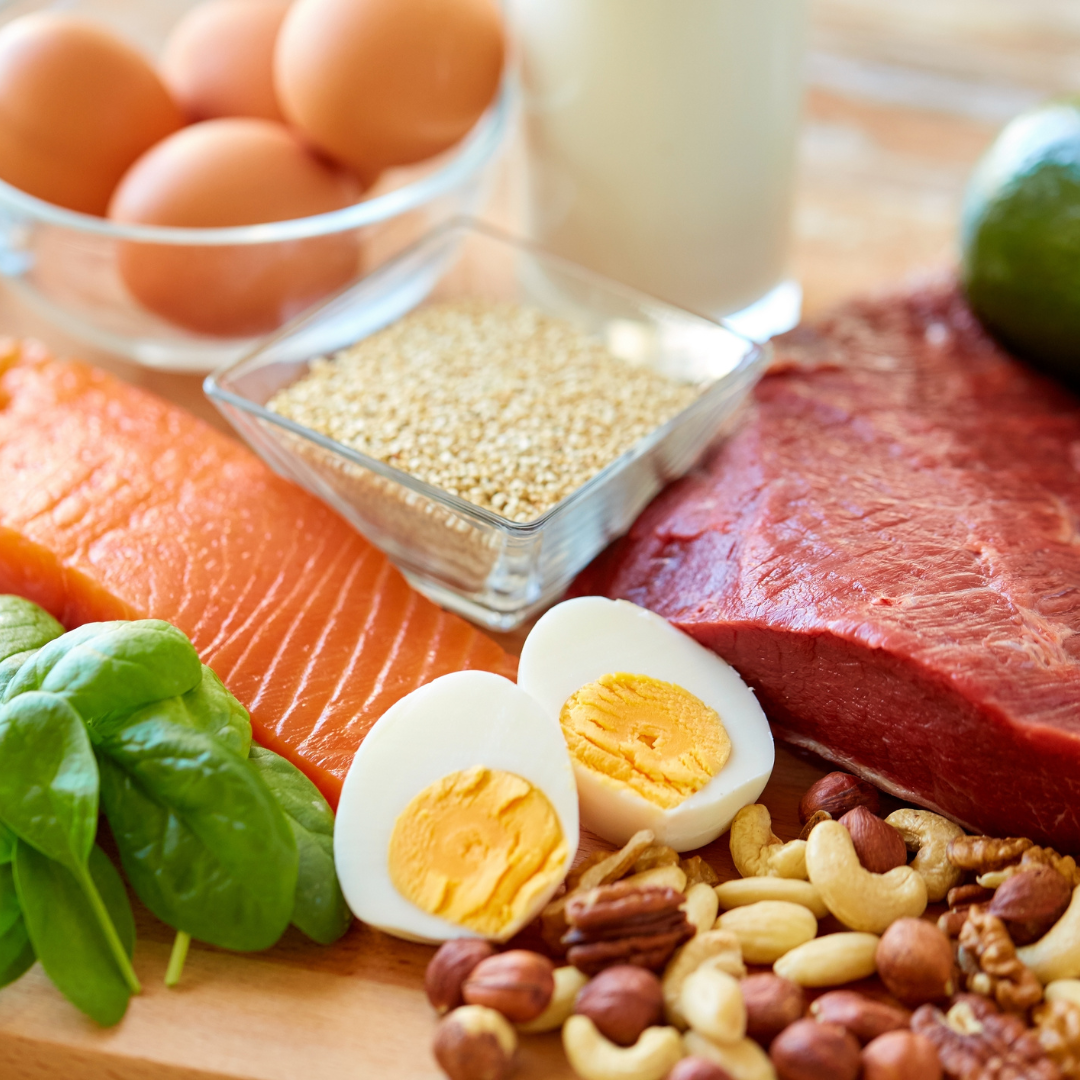 lean protein choices lean protein choices such as salmon, hard boiled eggs, spinach, beans, and eggs